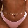 Sexy Fashion Tassel Rhinestone Belly Chains For Women Double Layer Metal Beach Vacation Belly Link Chains Waist Body Jewelry