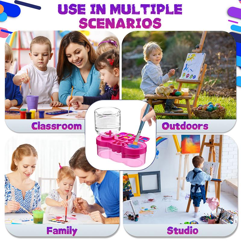 Upgrade Paint Brush Cleaner With Drain Button Water Circulation Paint Brush Cleaning Machine Cleaning Bucket Kid Art Tools