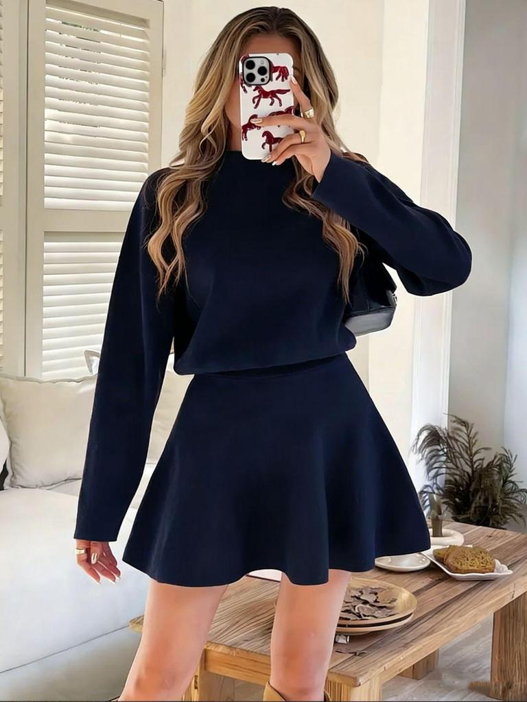 Seventeen Colors Slim Fit Half High Collar Knit Dress in Five Sizes
