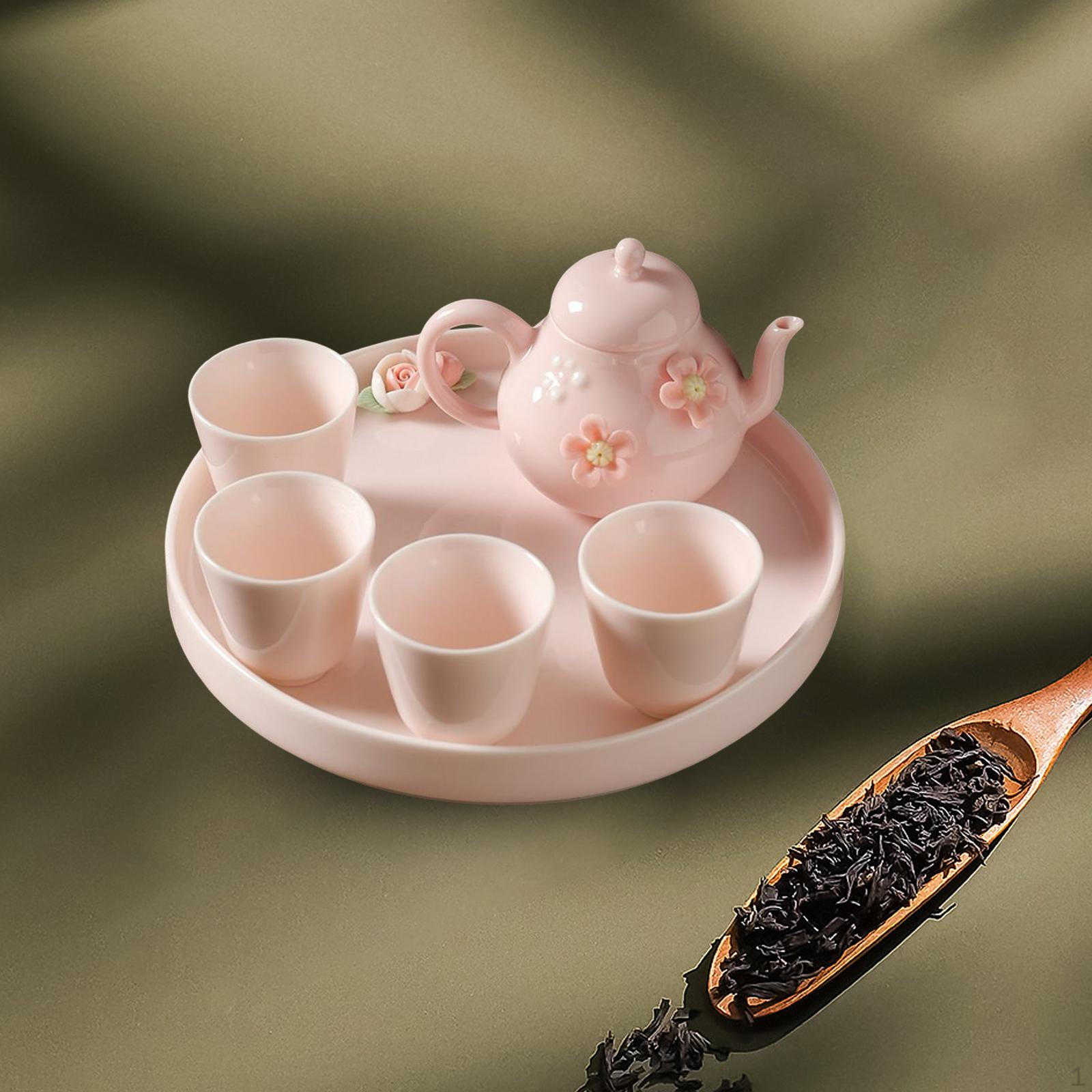 Ceramic Teapot Set for Girls Delicate Elegant Daily Use Chinese Style B