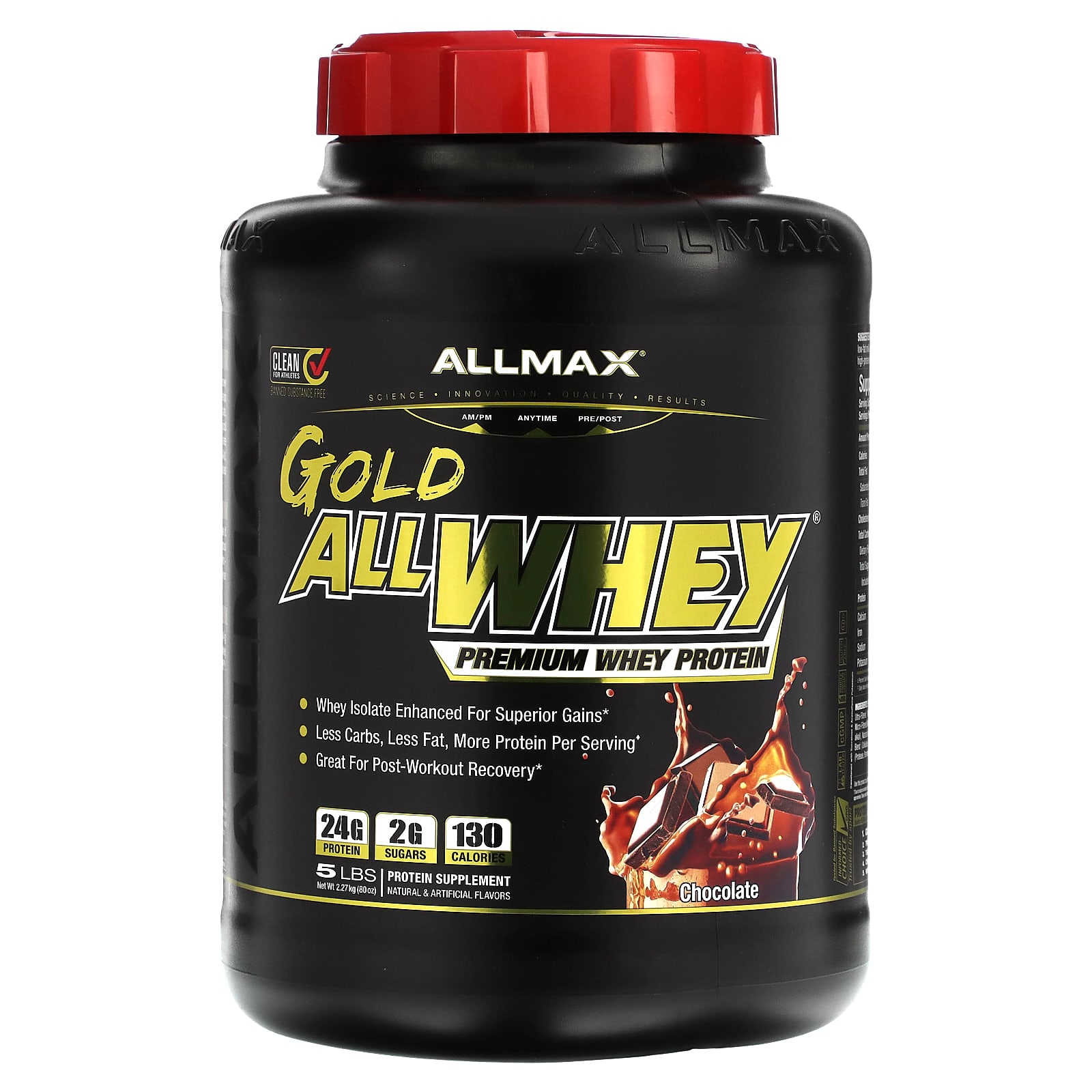 

Gold Allwhey, Premium Whey Protein, Chocolate, 2.27Kg(5Lbs)