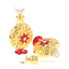 2pcs Retro Luxury Decor Glass Bottle Crystal Lid Gilding Hollow-out Star Dresser Ornament Vanity Table Display Refilling Perfume