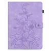For Samsung Galaxy Tab S10 FE/S9 FE Leather Case Lily Flower Pattern Stand Protective Tablet Cover