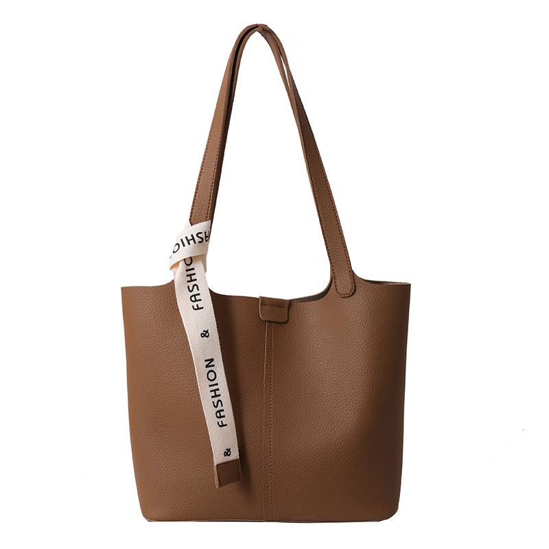 

Вместительная сумка-тоут для поездок на работу, женская, новая, модная, универсальная, из мягкой кожи, на плечо коричневый