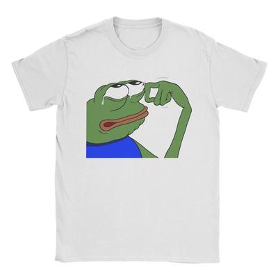 P-Pepe Frog Sad Men's T Shirts Funny Meme Novelty Tees Short Sleeve Crew Neck T-Shirt Pure Cotton Original Clothes