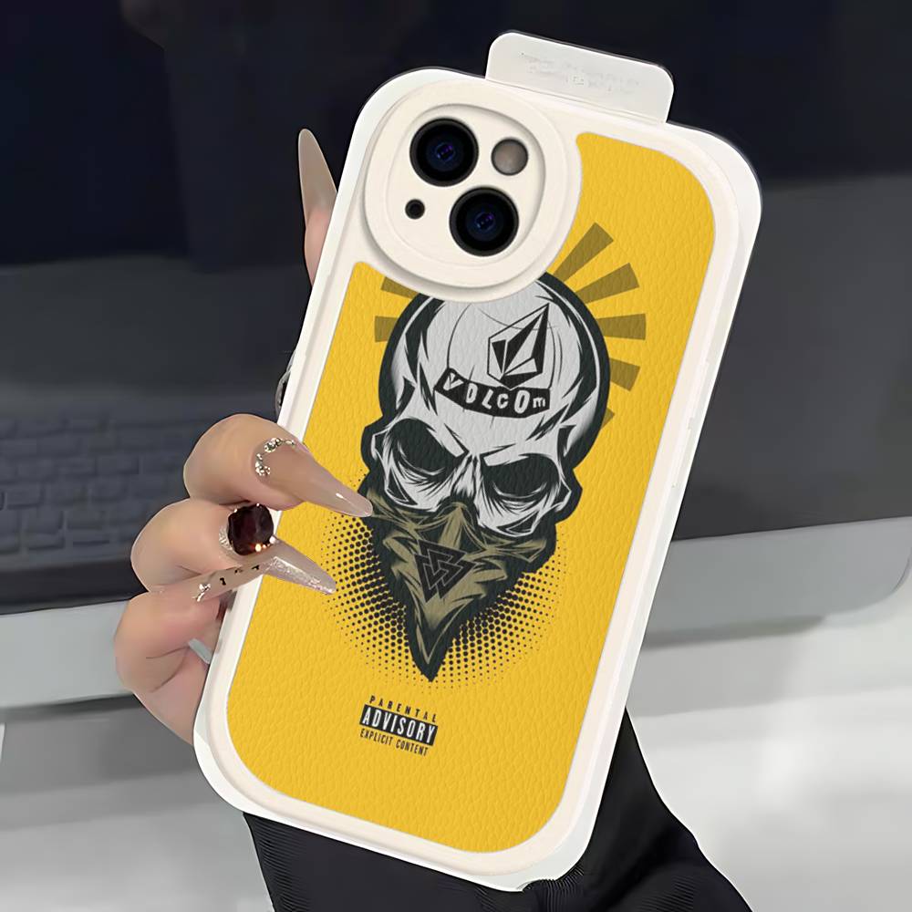 Well-known Skateboard V-VOLCOMs Brand Phone Cover For IPhone 11 12 13 14 15 16 Pro Max Mini Plus Soft Leather Case