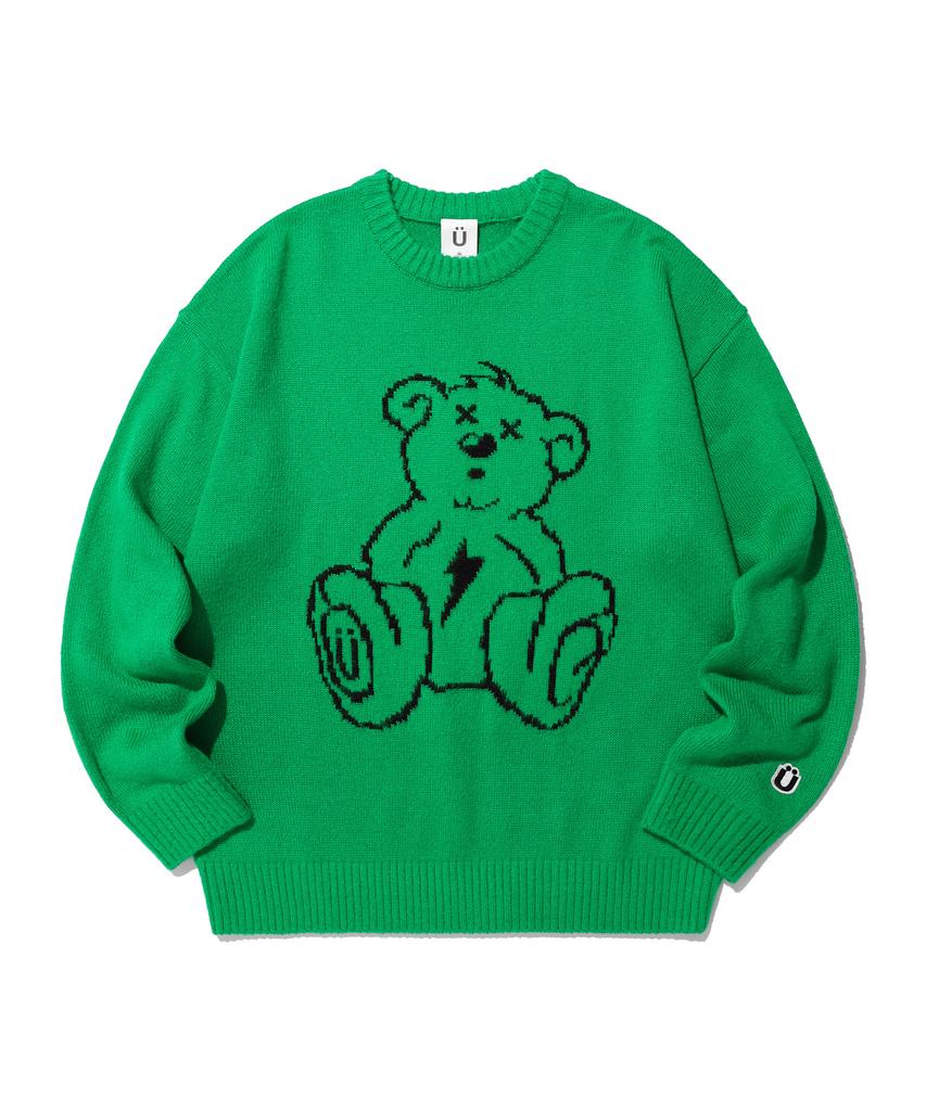 ISTKUNST Thunder Bear Knit_Green(Ik2Cfmk600A)