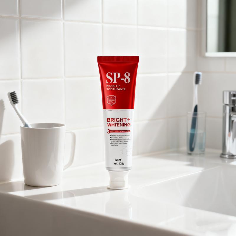 Sp-8 Probiotic Brightening White Toothpaste for Deep Cleaning and Care of Teeth,oral Care,whitening,stain Removal,brightening White Mint Toothpaste.