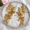 2Pairs Gold Embroidery  Lace Motif Flower  Crafts