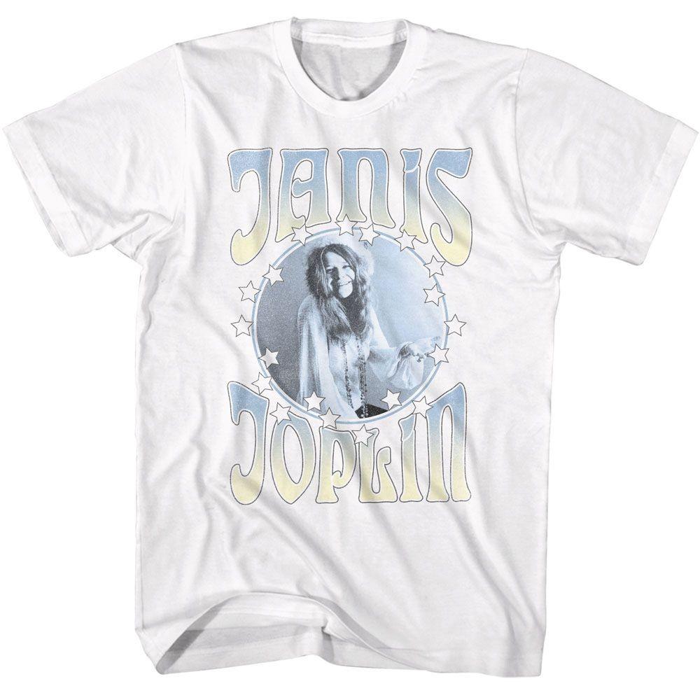 Janis Joplin Circle With Stars Music T-shirt Tops Tees Men's Women's Unisex