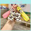 Yellow Cartoon Panda Keychain Silicone Stacking Animal Bag Charm Cute Car Key Accessory