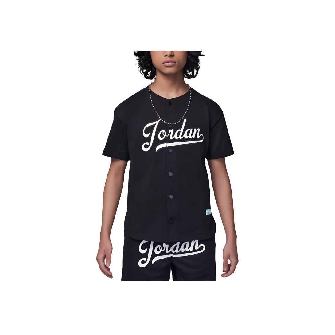 

Jordan Shirt Single Button Comfortable Soft Short Sleeve Kids tops Black HM4747-010 M