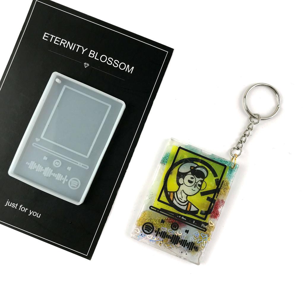 Shiny Glossy Silicone Resin Molds Music Pattern Keychain Mold DIY Keychain Pendant Jewelry Epoxy Resin Crafting Molds