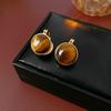 Autumn & Winter Tiger's Eye Ear Cuffs: Retro, Versatile Luxury Jewelry for Women