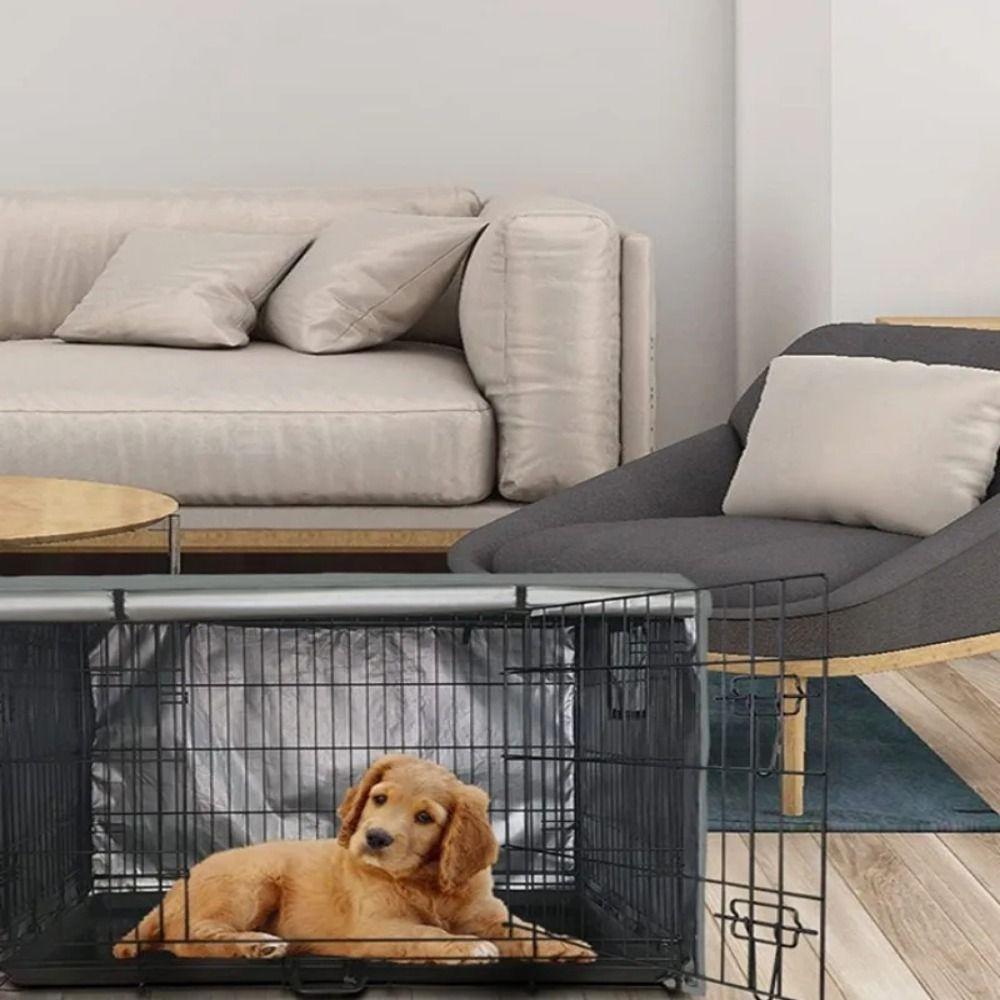 Oxford Cloth Dog Cage Cover Thickened Warm Rainproof Case Wire Crate Sun Covers  Wire Cages