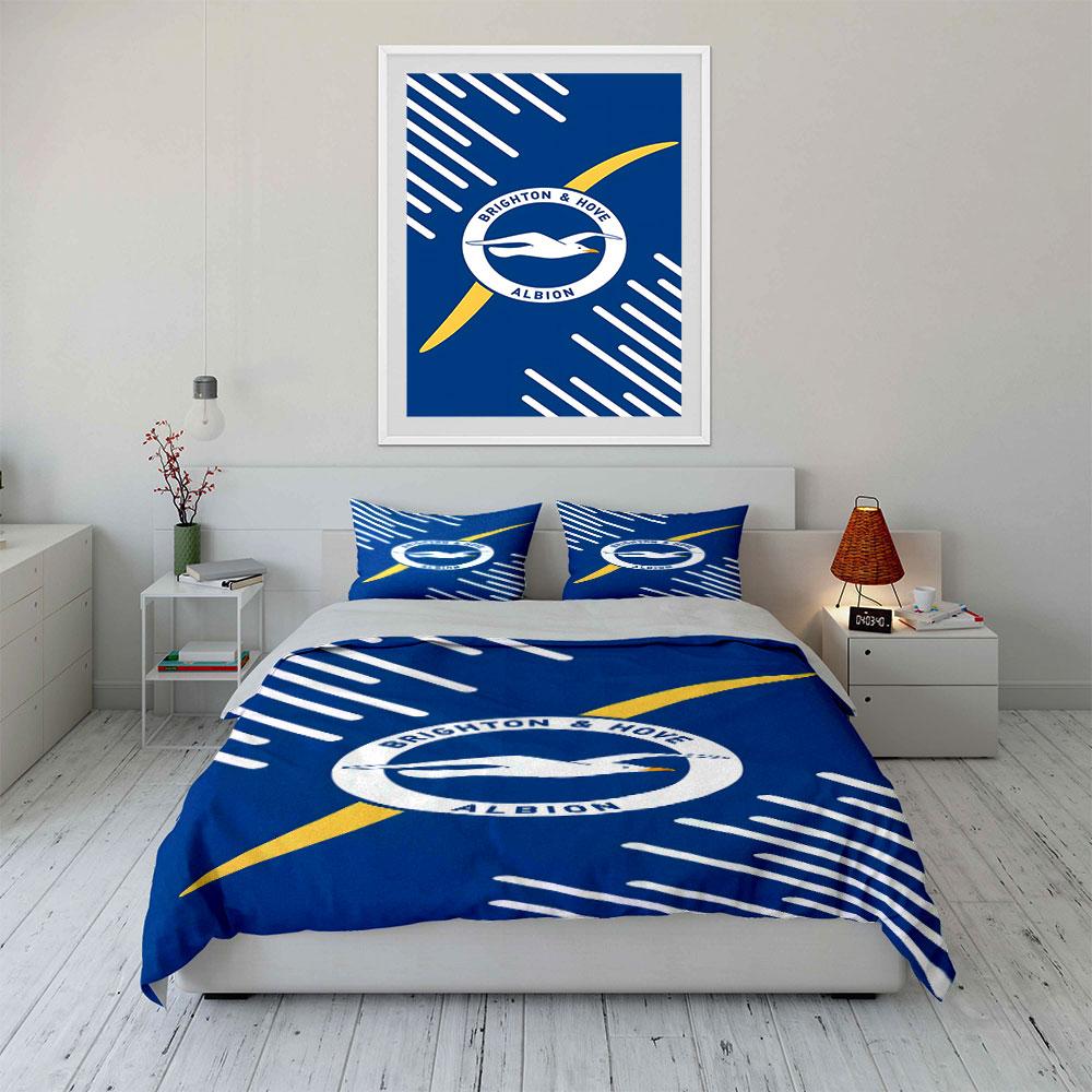 Seagull, stripes, Brighton emblem. Bedding sets Duvet cover sets Duvet covers Pillowcases(1*Duvet Cover 2*Pillowcases without duvet insert)