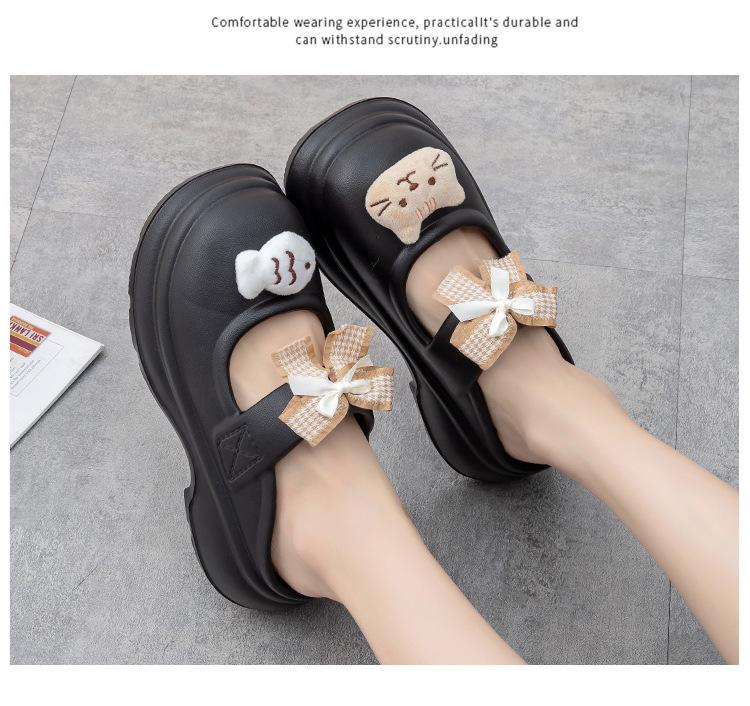 EVA British Style Non-Slip Girls' Closed-Toe Fashion Shoes – 7cm Thick Sole for Height Increase