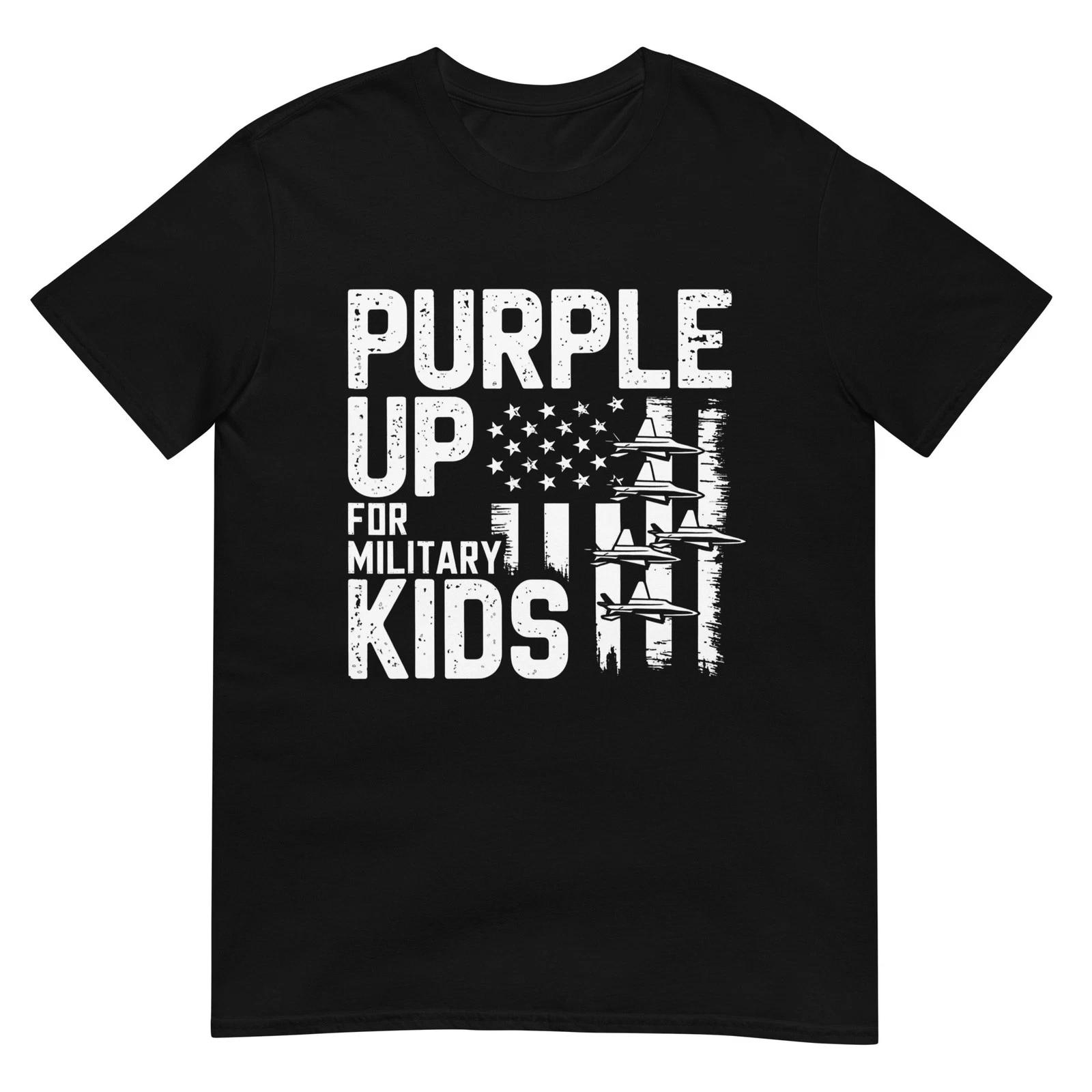 Purple Up For Military Kids Flag Military child Month T-Shirt M