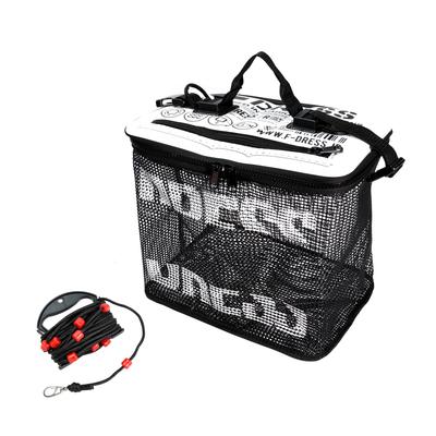 DRESS Folding Floating Scaly, White (Medium), Stealth Black, EVA, Multi-functional Fishing Tackle Bag, Tackle Case, Stringer, Bucket