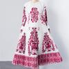 Jesienne damskie sukienki vintage print designerskie na wybiegu plus size oversized długie maxi sukienki na imprezę świąteczną