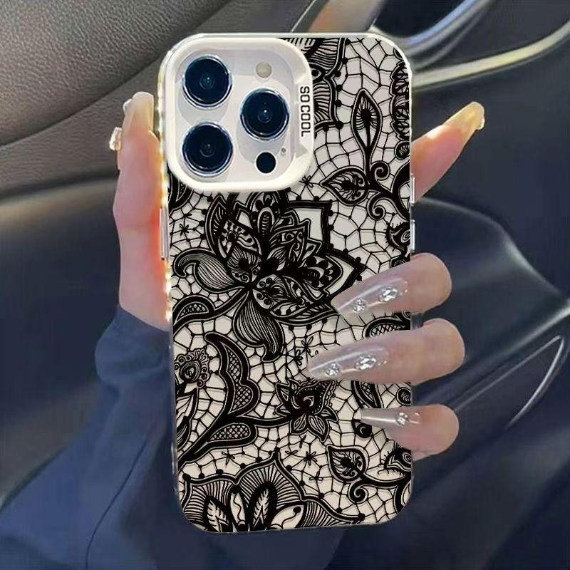 

Silver Shell Cross Pattern Phone Case for Apple 16/15/14 Pro/15 Pro Max/13/12/11/X 8