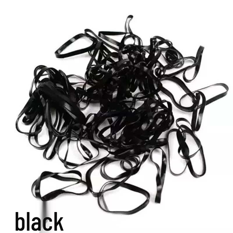 Small Black Seamless Elastic Hair Ties - Disposable Rubber Bands