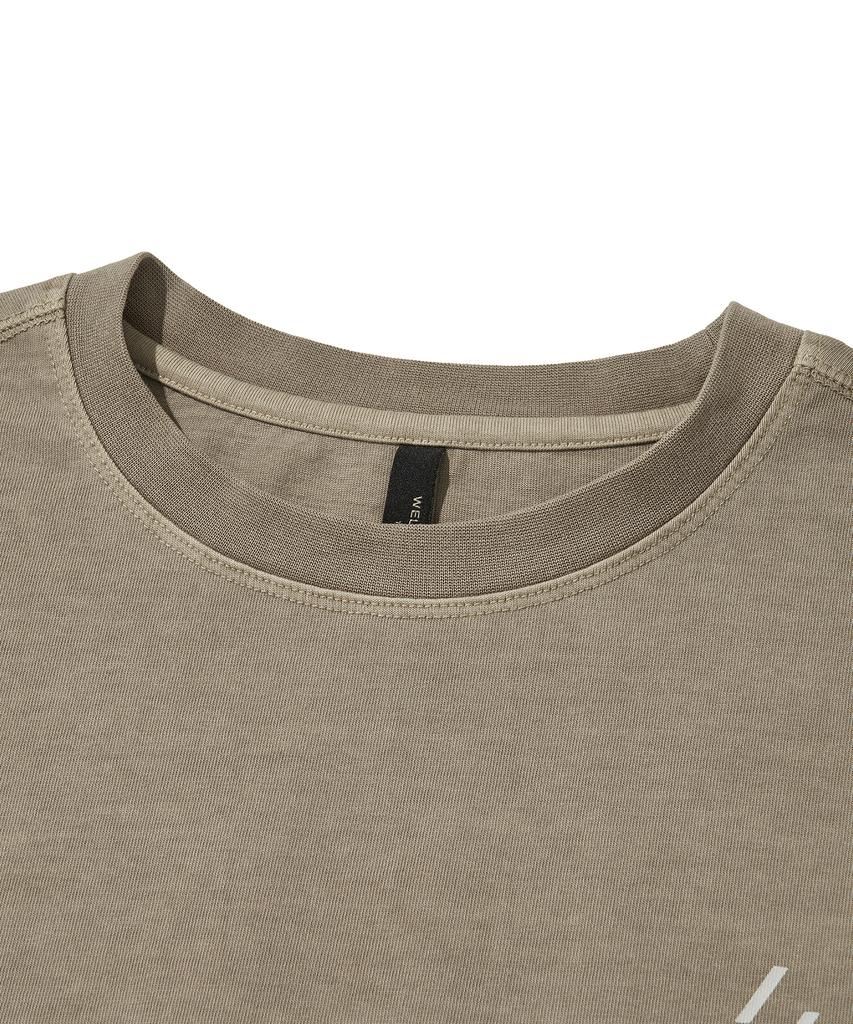 Welteoigseupelimeonteu Overdyed Trail Stitch Long Sleeves T-Shirt_Beige
