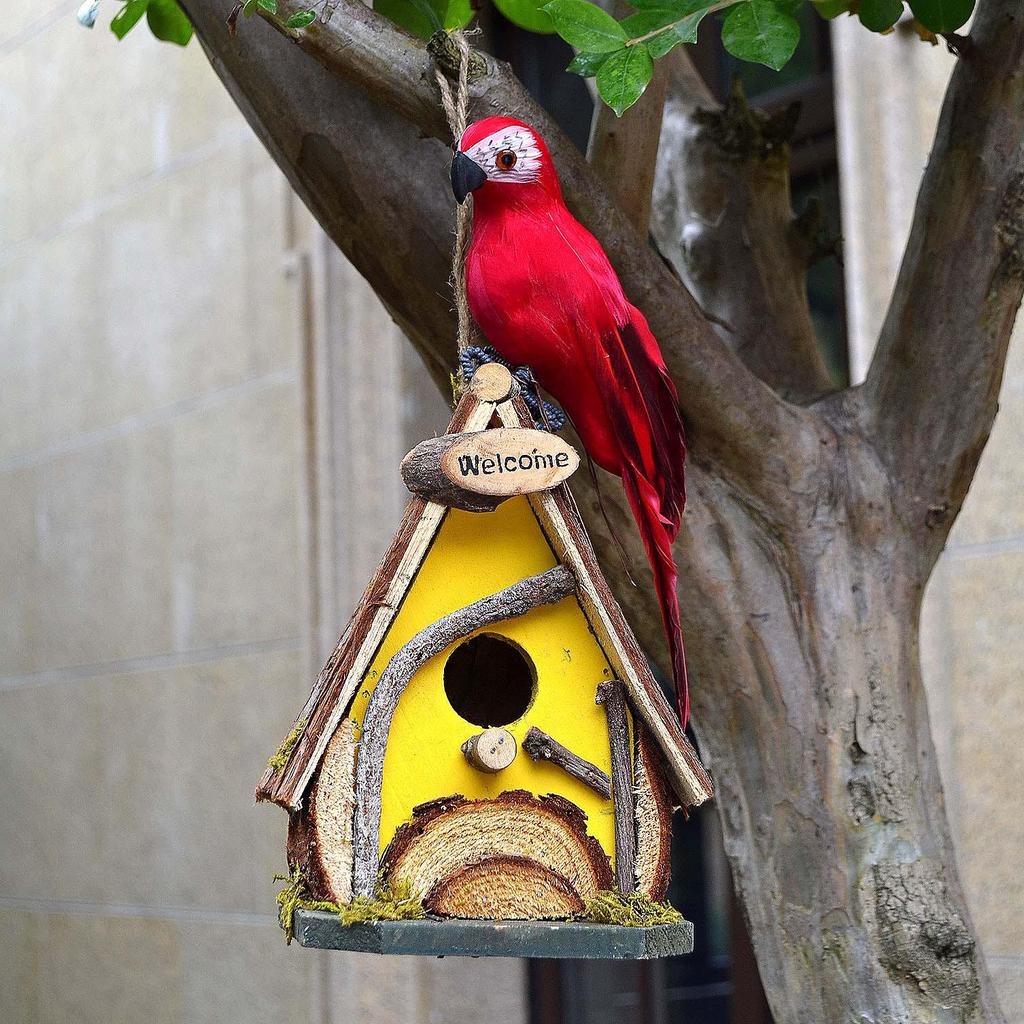 Xianci Outdoor Vogelhaus aus Massivholz: Garten-, Hof- oder Balkondekoration Ornament.