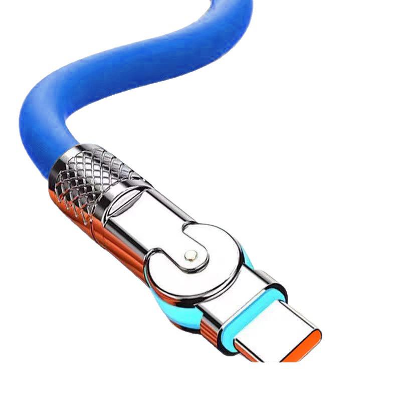 120W Fast Charging Type-C Cable, 180° Rotating Design, Compatible with Huawei and Vivo PO Flash Charge