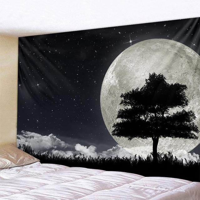 Landscape Illustration Big Tapestry Fantasy Art Wall Hanging Bohemian Psychedelic Hippie Home Room Background Wall Decoration