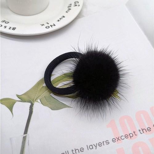 Plush Ball Head Rope, Mink Ball Hair Accessories, Fashionable  Girls' Hair Rings, High Elastic Rubber Bands, Large Plush Ball Hair Rope