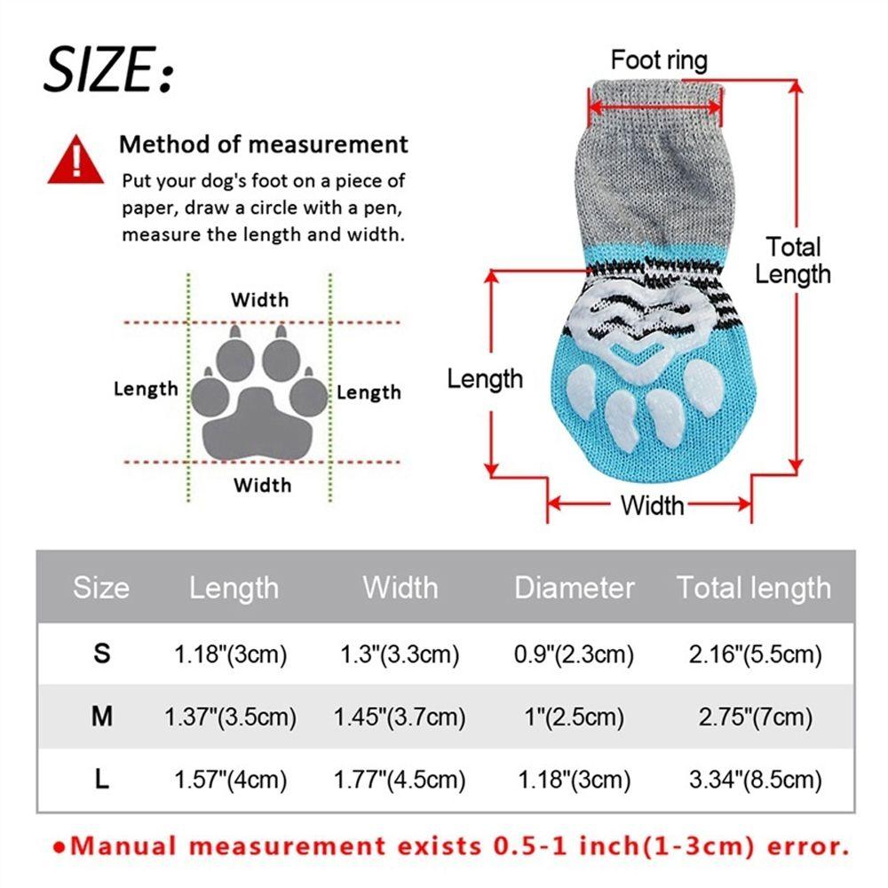 4Pcs/set Paw Protectors Candy Color Pet Supplies Puppy Boots Anti-Slip Dog Shoes Knitted Socks