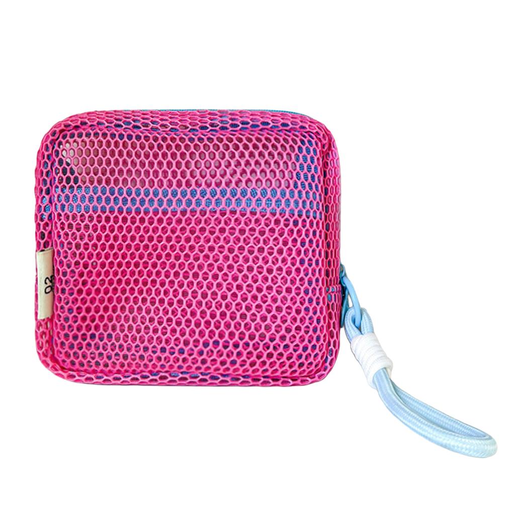 Kleine Netz-Strandtasche Klare Kosmetiktasche mit abnehmbarem Handgelenkband Reise-Organizer für Sonnencreme Schlüssel Kabel