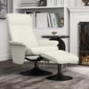 Recliner, TV Armchair with Stool, Swivel, Ergonomic, Microfiber Cloth Look, Up To 150 Kg, Cream White