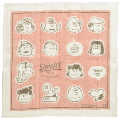 

Onishi Ken Seihan PEANUTS Kaya Fabric Dishcloth FACE Pink 30x30cm PE-650