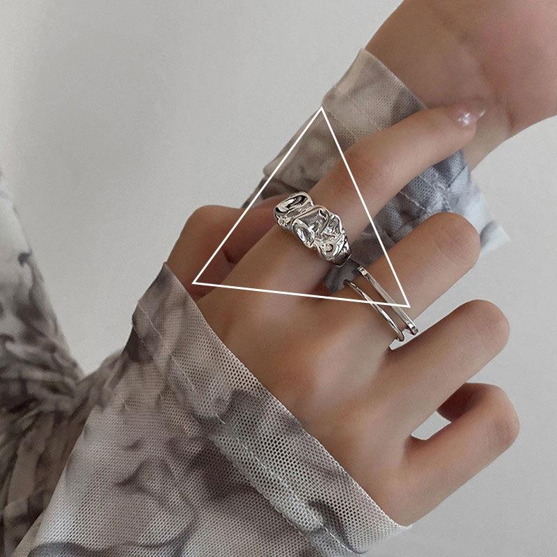 Geometric Adjustable Ring For Women With Elegant Texture Perfect For Trendy Accessories