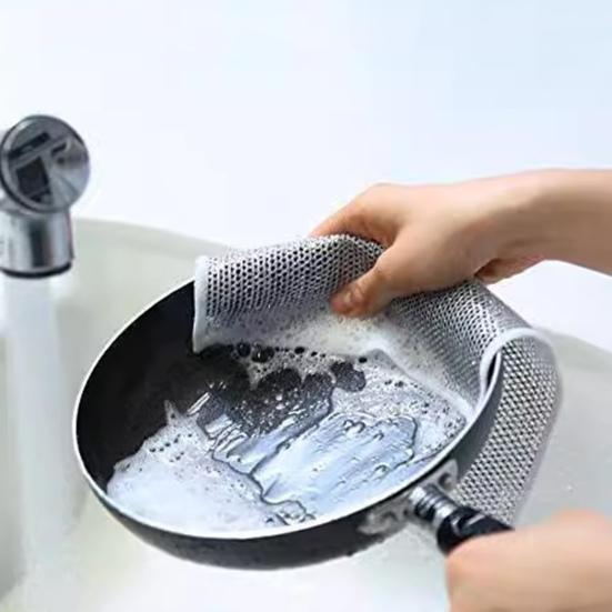 15Pcs Multipurpose Non-Scratch Wire Dishcloth To Reusable Clean Machine Washable Easy Wire Dishwashing Rags