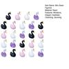 24 Pcs Mini Swan Figurine Miniature Resin Animal Ornaments for Fairy Garden Moss Landscape DIY Terrarium Crafts