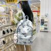Schoolbag New Student Backpack Stitch Printed School Bag Trendy Backpack Large Capacity Lightweight Student Leisure Bag