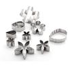 12Pcs Flower Shape Cookie Molds Biscuit Cutters 304 Stainless Steel Baking Supplies For Creative Dessert Pastries Tool