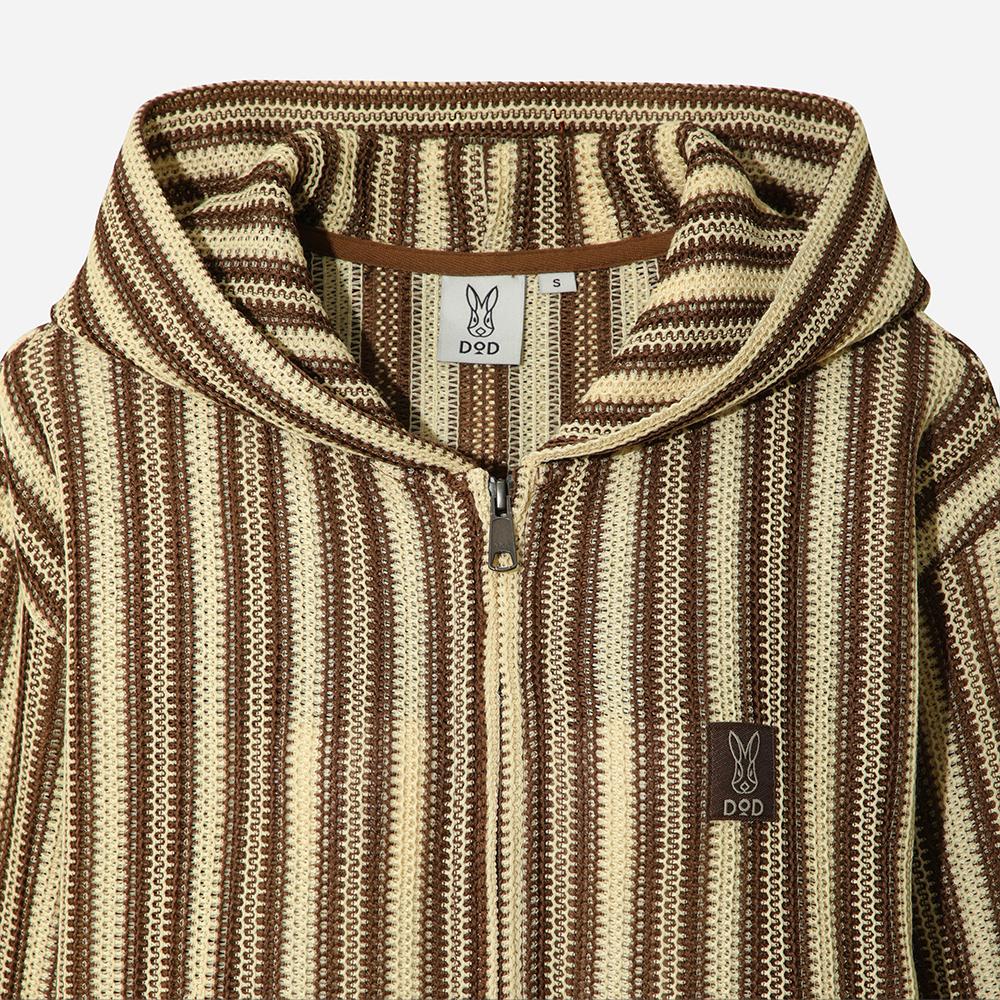 DOD Crochet Zip-Up Hoodie (Tan)