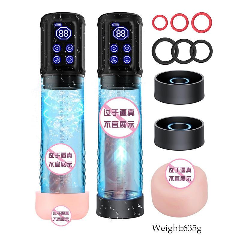 Male Penis Trainer Water Therapy Cup Masturbation Cup Stretching Enlargement Vacuum Exercise Device Soft Silicone Male Enhancement Training Aid