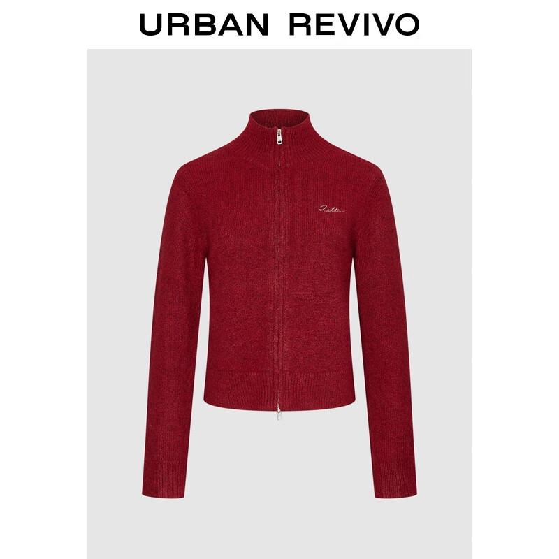 UR Women s Short Stand Collar Jacquard Knit Cardigan