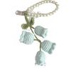 Korean-Style Cute Pearl & Crochet Lily of the Valley Keychain with Decorative Buckle