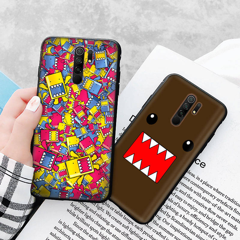 Black Case for Xiaomi Redmi 13C Note 9 iPhone XR 7 8 14 15 11 12 13 X XS Pro Max Samsung A25 S23 S24 FE Ultra Plus Domo Kun