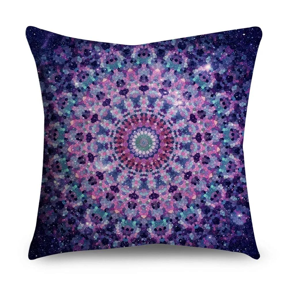 Dekorativer Mandala Kissenbezug 45 * 45cm Polyester Kissenbezug Heimdekoration Überwurf Böhmen Stuhl Sofa Kissenbezug