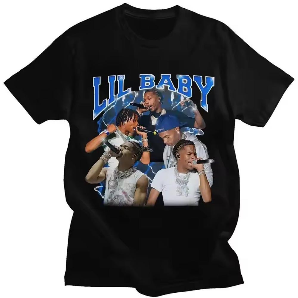 Hip Hop Rapper Lil Baby Graphic Print Unisex Clothing Tee Shirt Homme New Short Sleeve Round Neck Printing Pullover TShirt 50384
