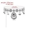 Fashion Vintage Coin Belt Golden Silvery Alloy Coins Fringed Belt Carved Flower Long Tassel Waist Chain Ethnic Style