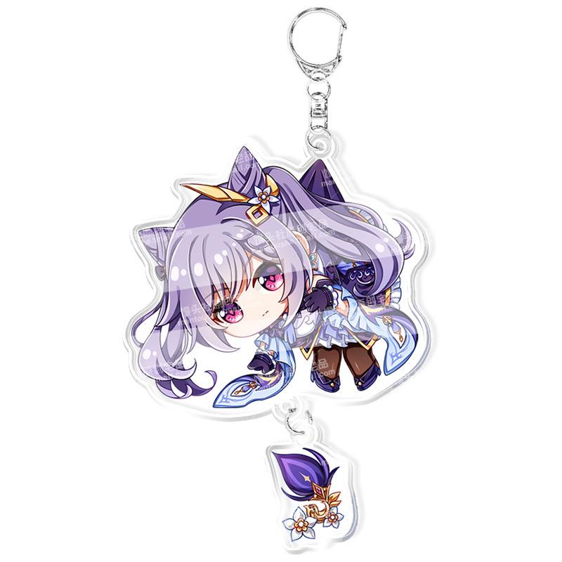 

Activity Genshin Impact Keychains Acrylic Figure School Pouch Jewelry Keychian Metal Holder Key Ring Designed For Children Girls Men Accessories