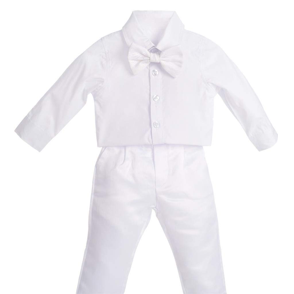 Dressy Daisy Baby White Christening Suit with Floral Long Sizes Months Boy's Hat, Pattern, Sleeves, 6-9